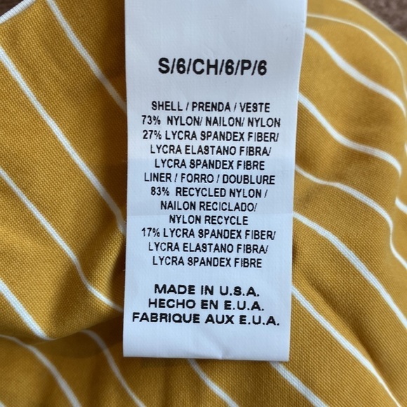 Vitamin A yellow striped reversible Luciana full coverage bottom small NWT - Picture 6 of 7